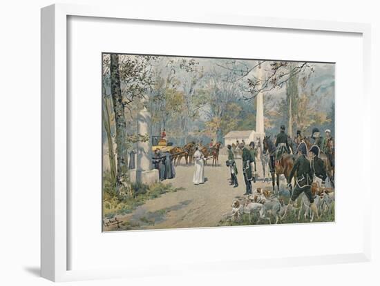 'The Meeting of Napoleon and Pius VII at Fontainebleau', 1813, (1896)-Unknown-Framed Giclee Print