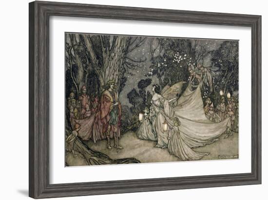 The Meeting of Oberon and Titania, 1905-Arthur Rackham-Framed Giclee Print