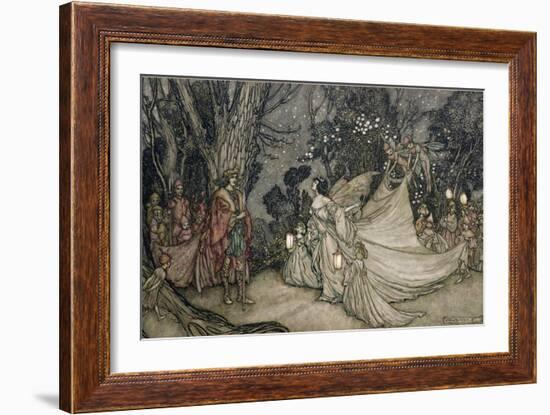 The Meeting of Oberon and Titania, 1905-Arthur Rackham-Framed Giclee Print