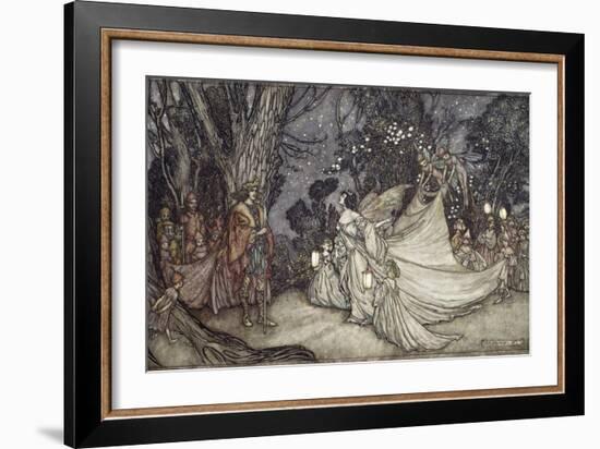 The Meeting of Oberon and Titania, 1908-Arthur Rackham-Framed Giclee Print