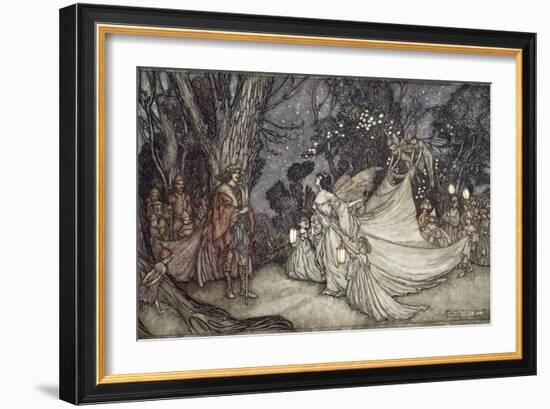 The Meeting of Oberon and Titania, 1908-Arthur Rackham-Framed Giclee Print