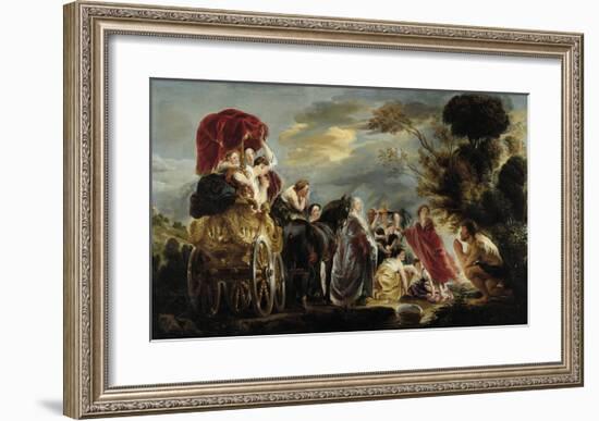 The Meeting of Odysseus and Nausicaa-Jacob Jordaens-Framed Premium Giclee Print