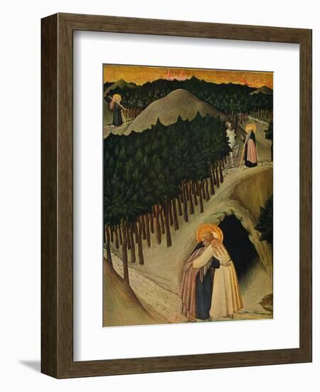 'The Meeting of Saint Anthony and Saint Paul', c1430-1435-Sano di Pietro-Framed Giclee Print