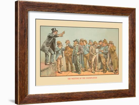 The Meeting of the Unemployed-Tom Merry-Framed Art Print