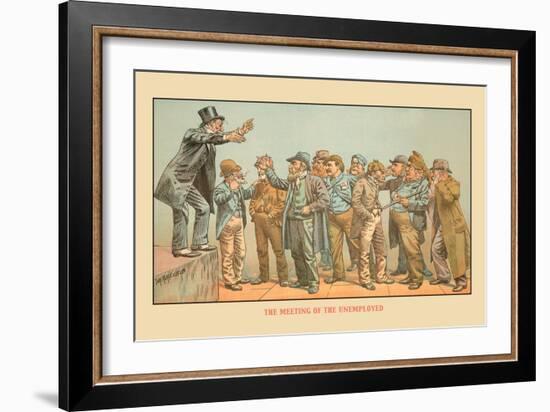 The Meeting of the Unemployed-Tom Merry-Framed Art Print