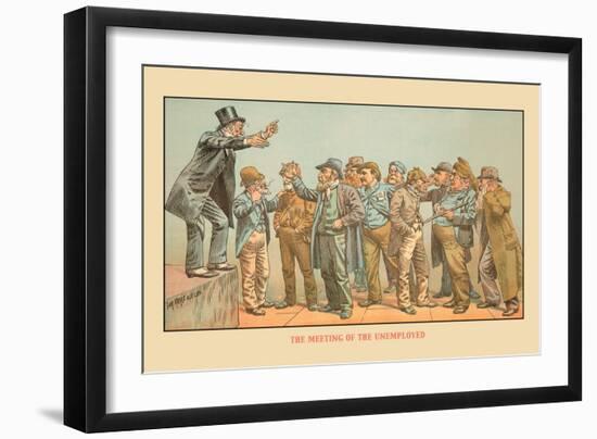 The Meeting of the Unemployed-Tom Merry-Framed Art Print