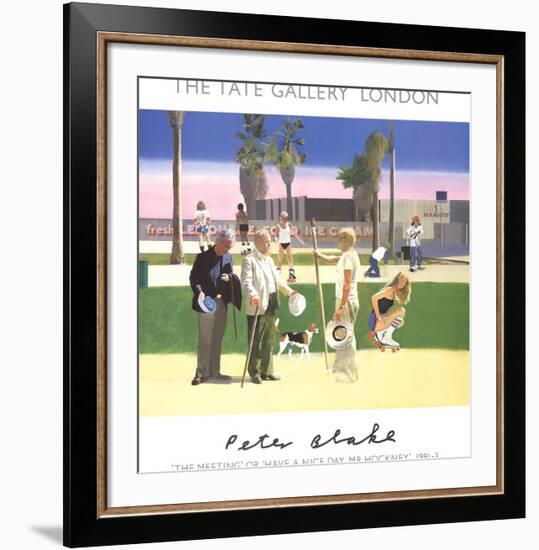 "The Meeting" or "Have a Nice Day Mr. Hockney"-Peter Blake-Framed Premium Edition