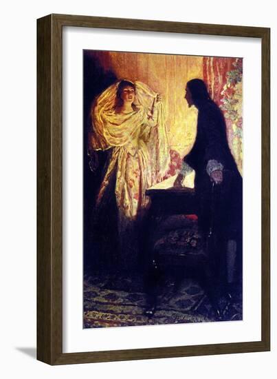 The Meeting with Captain Keith's Daughter. Illustration from “Book of Pirates Buccaneers and Maroon-Howard Pyle-Framed Giclee Print