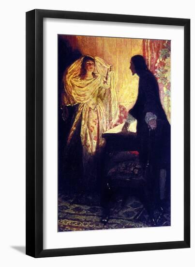 The Meeting with Captain Keith's Daughter. Illustration from “Book of Pirates Buccaneers and Maroon-Howard Pyle-Framed Giclee Print