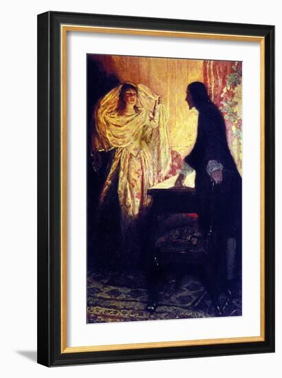 The Meeting with Captain Keith's Daughter. Illustration from “Book of Pirates Buccaneers and Maroon-Howard Pyle-Framed Giclee Print