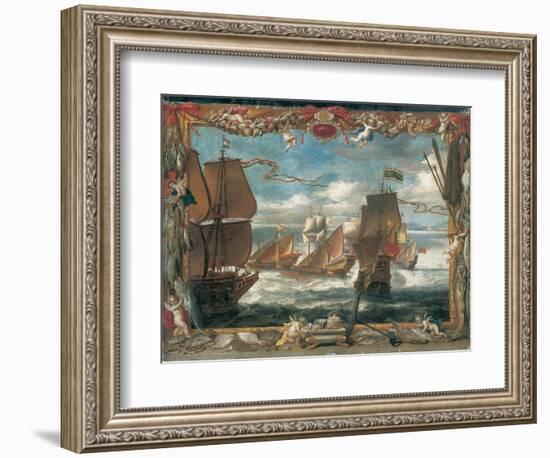 The Meeting with the Turkish Fleet (Oil on Canvas)-David the Younger Teniers-Framed Giclee Print