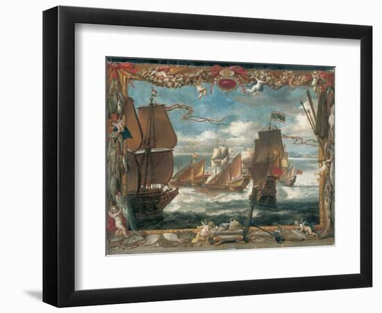 The Meeting with the Turkish Fleet (Oil on Canvas)-David the Younger Teniers-Framed Giclee Print