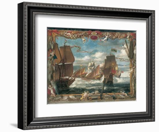 The Meeting with the Turkish Fleet (Oil on Canvas)-David the Younger Teniers-Framed Giclee Print