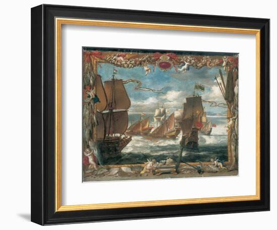 The Meeting with the Turkish Fleet (Oil on Canvas)-David the Younger Teniers-Framed Giclee Print