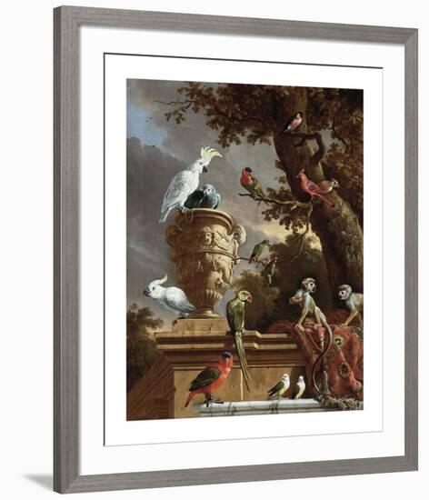 The Menagerie, c.1690-Melchior d'Hondecoeter-Framed Premium Giclee Print