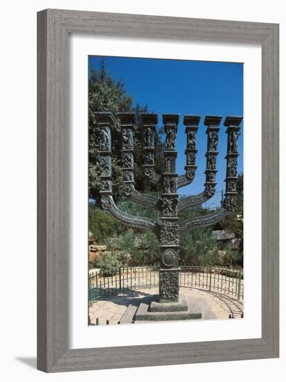 The Menorah in Front of the Knesset (Israeli Parliament)-null-Framed Photographic Print