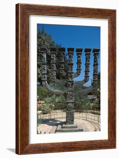 The Menorah in Front of the Knesset (Israeli Parliament)-null-Framed Photographic Print