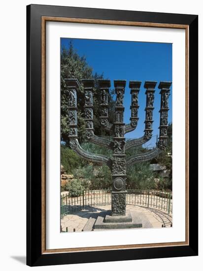 The Menorah in Front of the Knesset (Israeli Parliament)-null-Framed Photographic Print