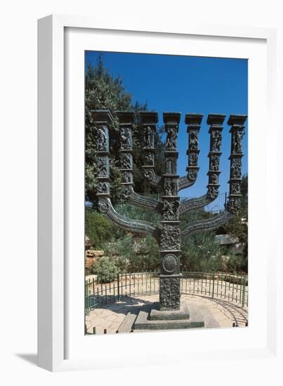 The Menorah in Front of the Knesset (Israeli Parliament)-null-Framed Photographic Print