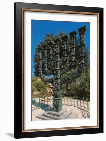 The Menorah in Front of the Knesset (Israeli Parliament)-null-Framed Photographic Print