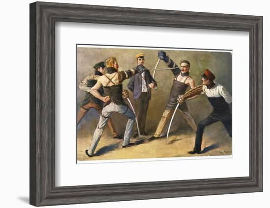 The "Mensur" (Fencing Bout), Both Duellists Hope They Will be Scarred for Life-Georg Muhlberg-Framed Photographic Print