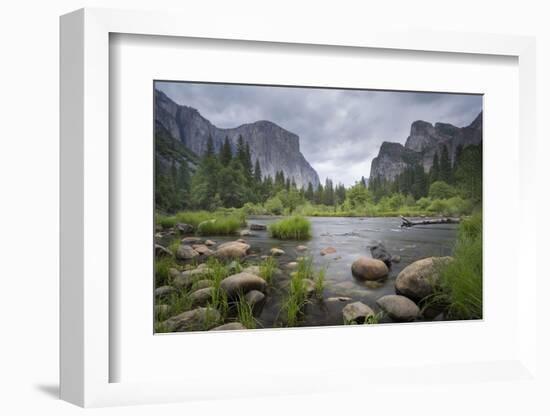 The Merced River at Valley View in spring, Yosemite National Park-Adam Burton-Framed Photographic Print