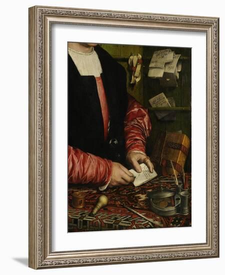 The Merchant Georg Gisze (Detail), 1532-Hans Holbein the Younger-Framed Giclee Print