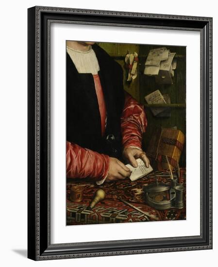 The Merchant Georg Gisze (Detail), 1532-Hans Holbein the Younger-Framed Giclee Print