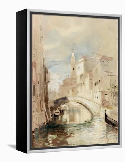 The Merchant of Venice on the Rialto Bridge-James Holland-Framed Premier Image Canvas