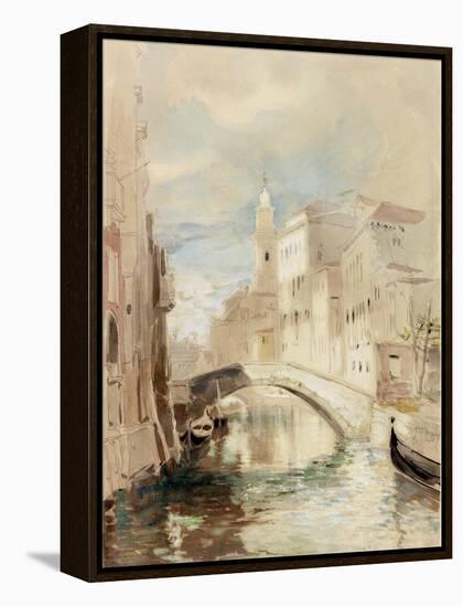 The Merchant of Venice on the Rialto Bridge-James Holland-Framed Premier Image Canvas