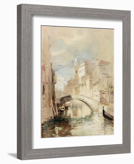 The Merchant of Venice on the Rialto Bridge-James Holland-Framed Photographic Print