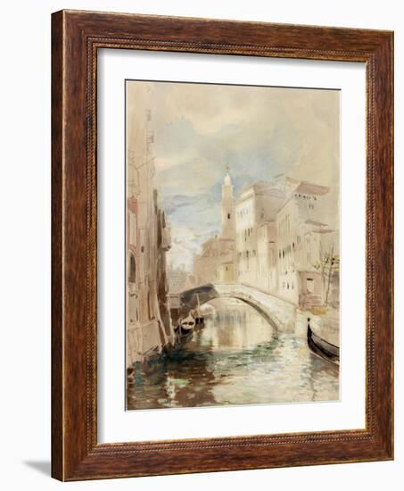 The Merchant of Venice on the Rialto Bridge-James Holland-Framed Photographic Print