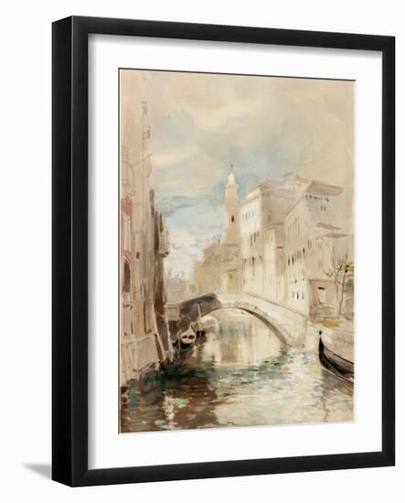 The Merchant of Venice on the Rialto Bridge-James Holland-Framed Photographic Print