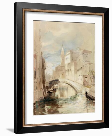 The Merchant of Venice on the Rialto Bridge-James Holland-Framed Photographic Print