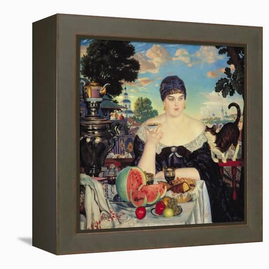 The Merchant's Wife at Tea, 1918-Boris Kustodiyev-Framed Premier Image Canvas