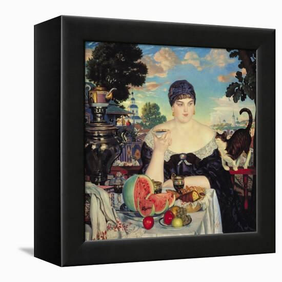 The Merchant's Wife at Tea, 1918-Boris Kustodiyev-Framed Premier Image Canvas