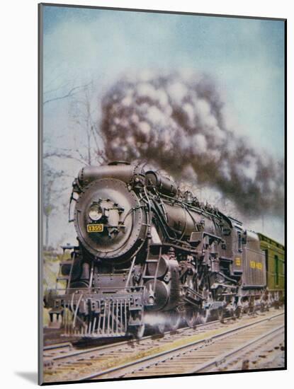 The 'Merchants Limited' All-Pullman Luxury Train of the New Haven Railroad at Speed South of Boston-null-Mounted Giclee Print