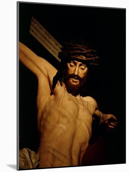 The Merciful Christ, Detail of Head with Crown of Thorns-null-Mounted Photographic Print