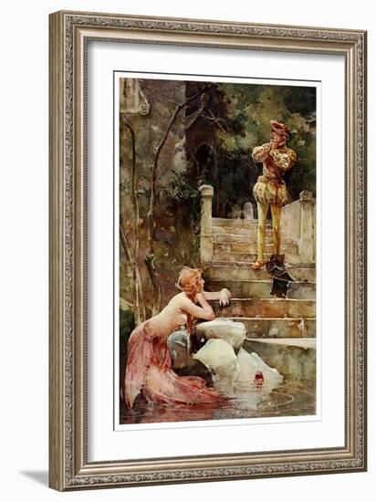 The Mermaid Of Zennor-John Reinhard Weguelin-Framed Art Print