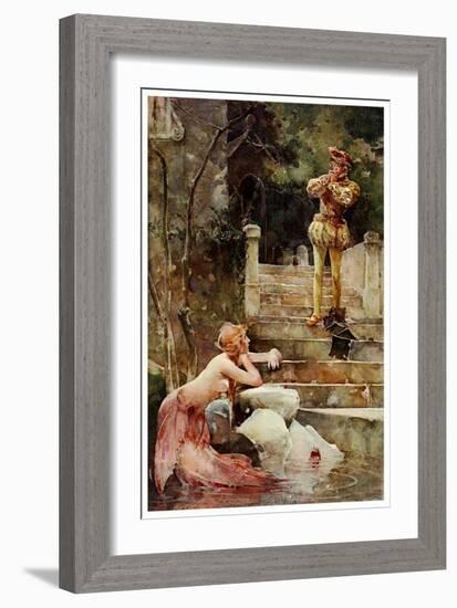 The Mermaid Of Zennor-John Reinhard Weguelin-Framed Art Print