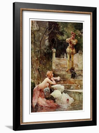 The Mermaid Of Zennor-John Reinhard Weguelin-Framed Art Print