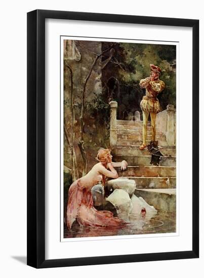 The Mermaid Of Zennor-John Reinhard Weguelin-Framed Art Print