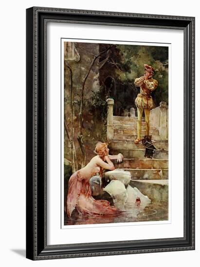 The Mermaid Of Zennor-John Reinhard Weguelin-Framed Art Print