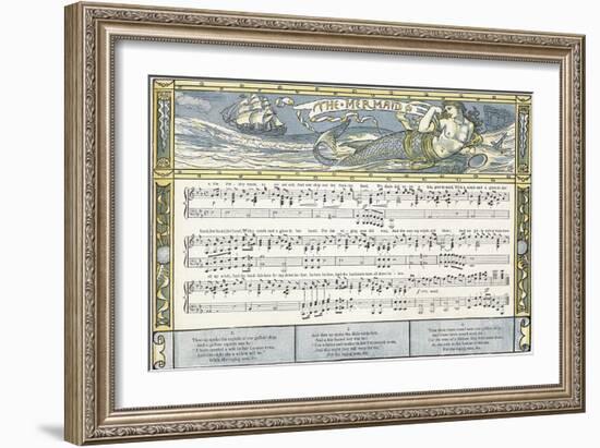 The Mermaid', Song Illustration from 'Pan-Pipes', a Book of Old Songs, Newly Arranged and with…-Walter Crane-Framed Giclee Print