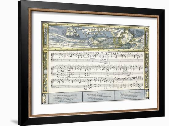 The Mermaid', Song Illustration from 'Pan-Pipes', a Book of Old Songs, Newly Arranged and with…-Walter Crane-Framed Giclee Print