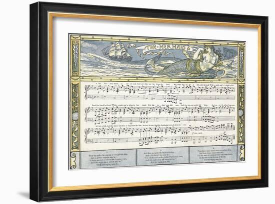 The Mermaid', Song Illustration from 'Pan-Pipes', a Book of Old Songs, Newly Arranged and with…-Walter Crane-Framed Giclee Print