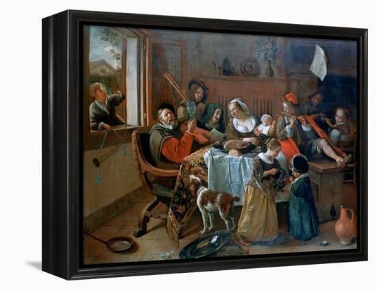 The Merry Family, 1668-Jan Steen-Framed Premier Image Canvas