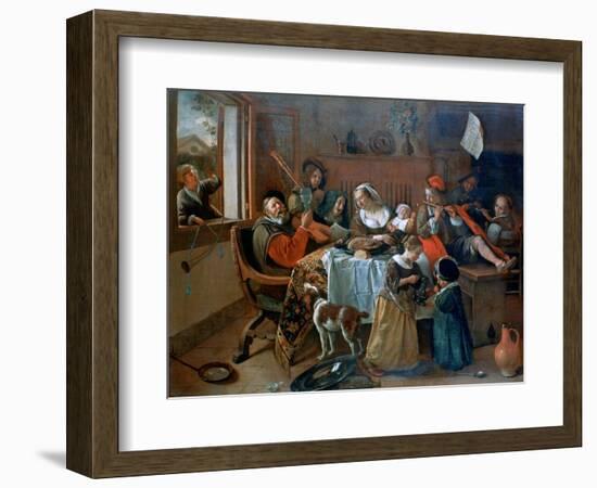 The Merry Family, 1668-Jan Steen-Framed Giclee Print