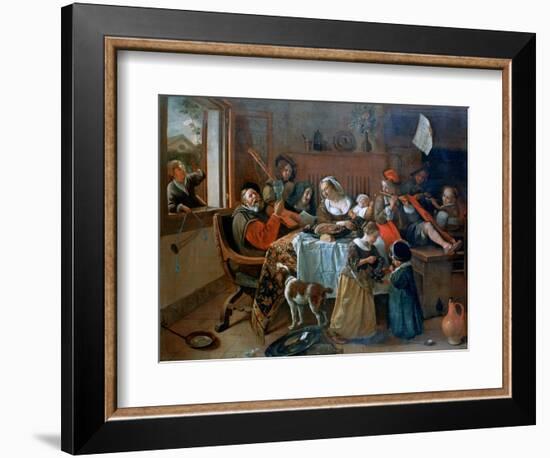 The Merry Family, 1668-Jan Steen-Framed Giclee Print