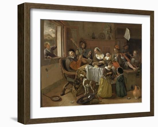 The Merry Family, 1668-Jan Steen-Framed Art Print